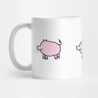 Three Cute Pink Pigs Left Mug